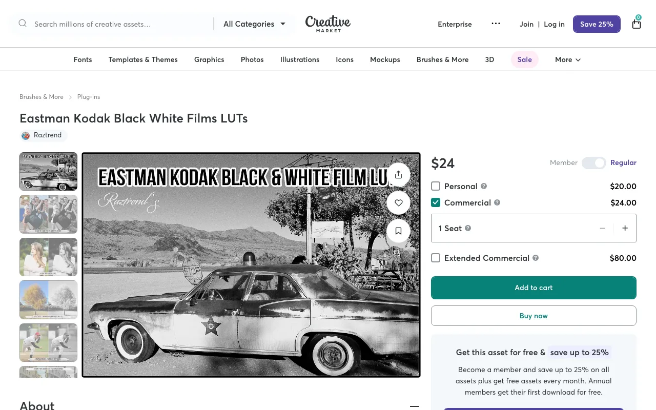 Kodak Black and White Film LUTs