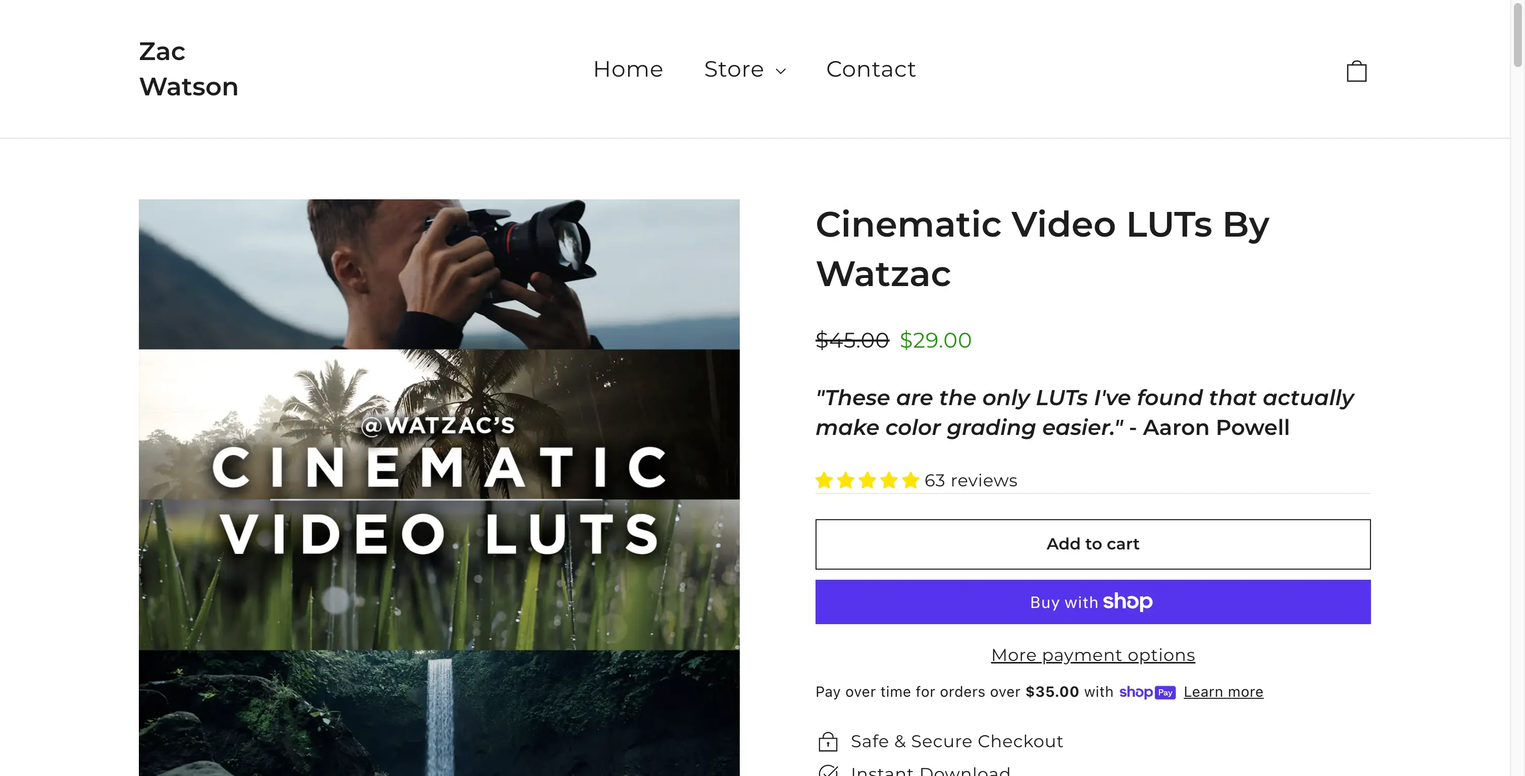 66 Cinematic Video LUTs by Watzac - Professional Film-Style Color Grading Presets