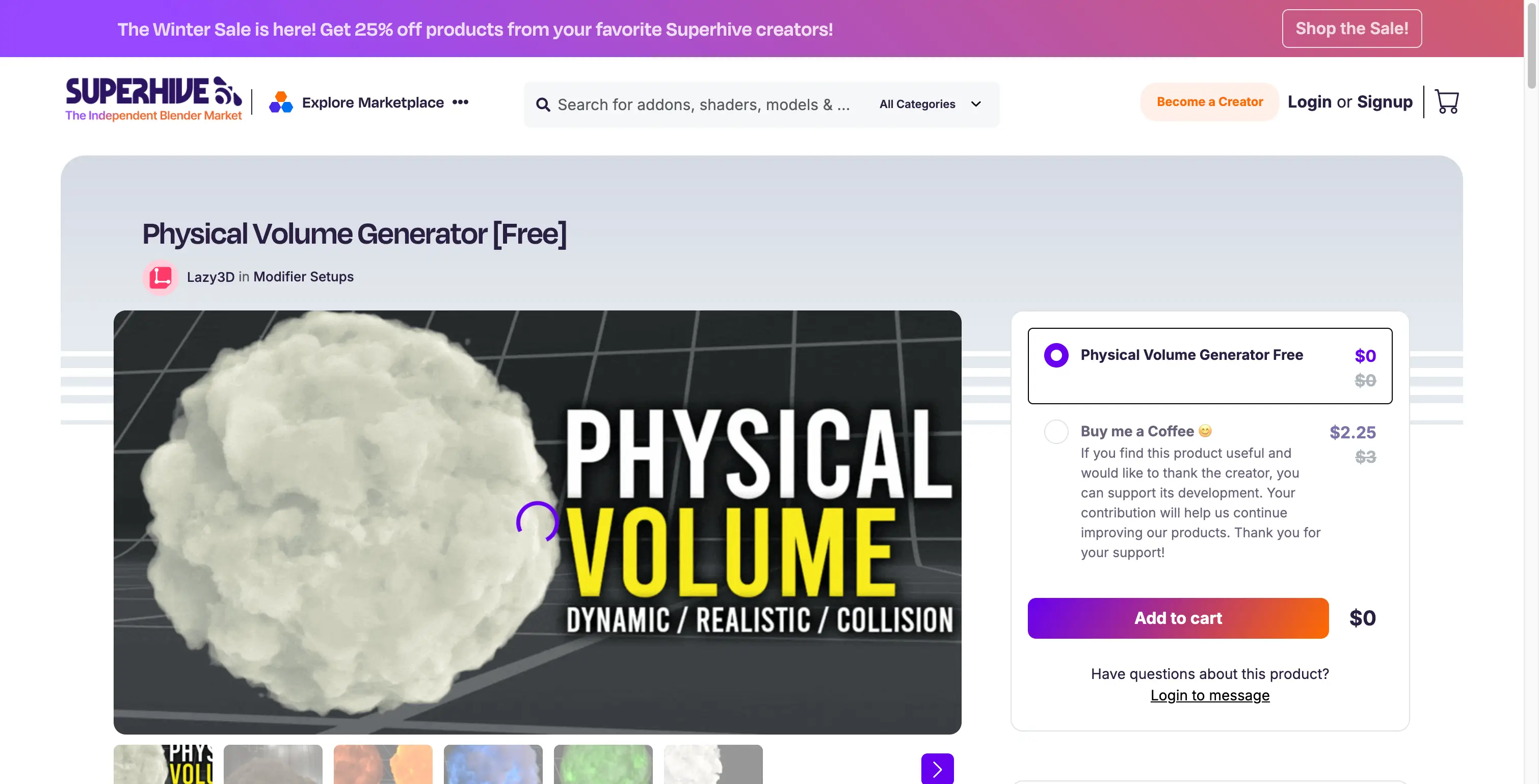 Blender Physical Volume Generator