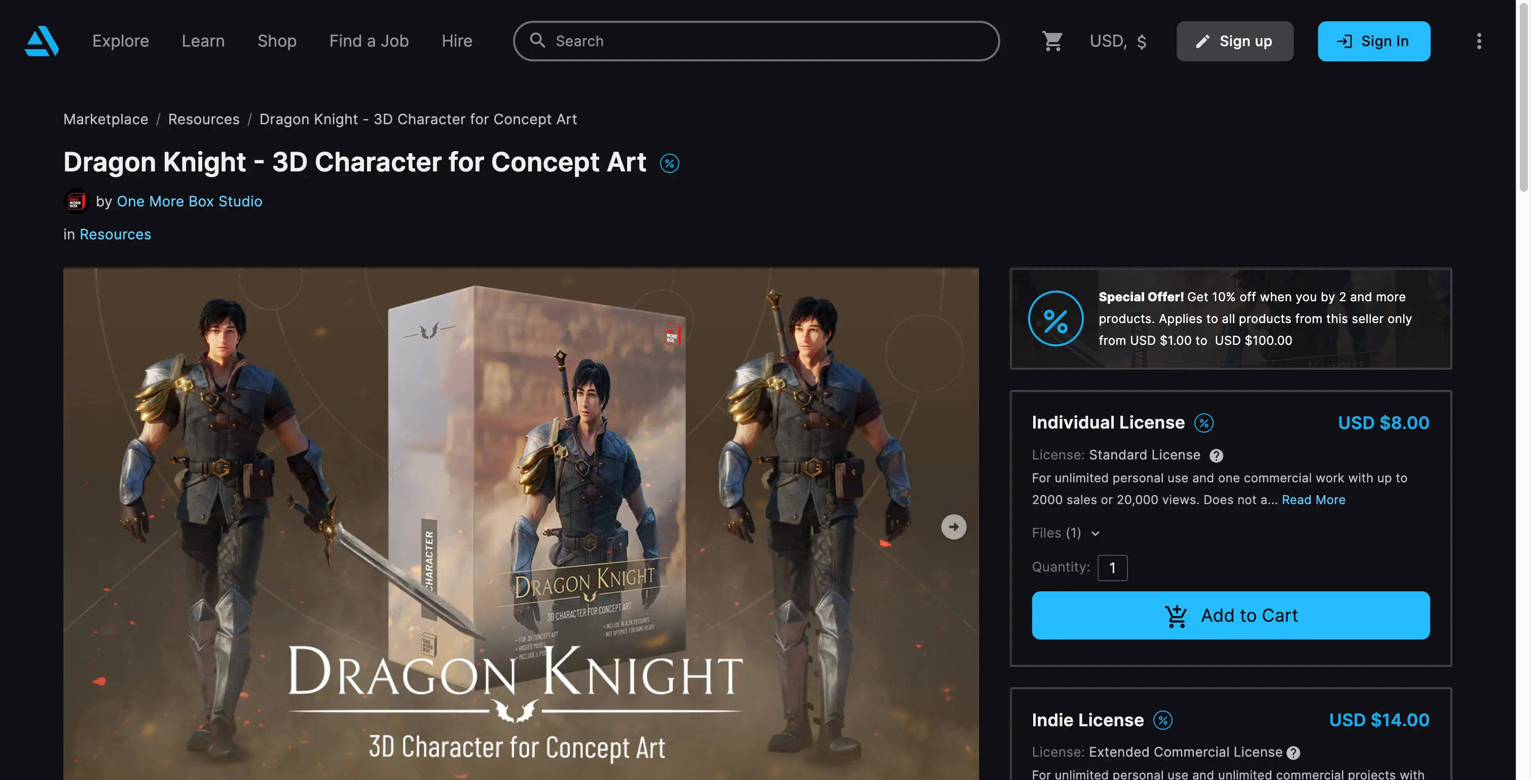 Dragon Knight 3D Character For Concept Art