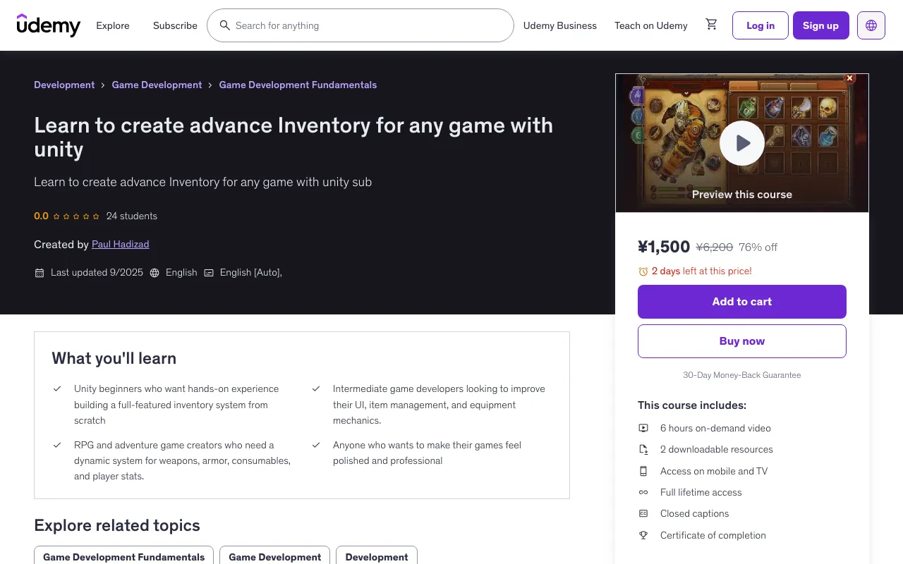 Learn to Create Advanced Inventory for Any Game with Unity