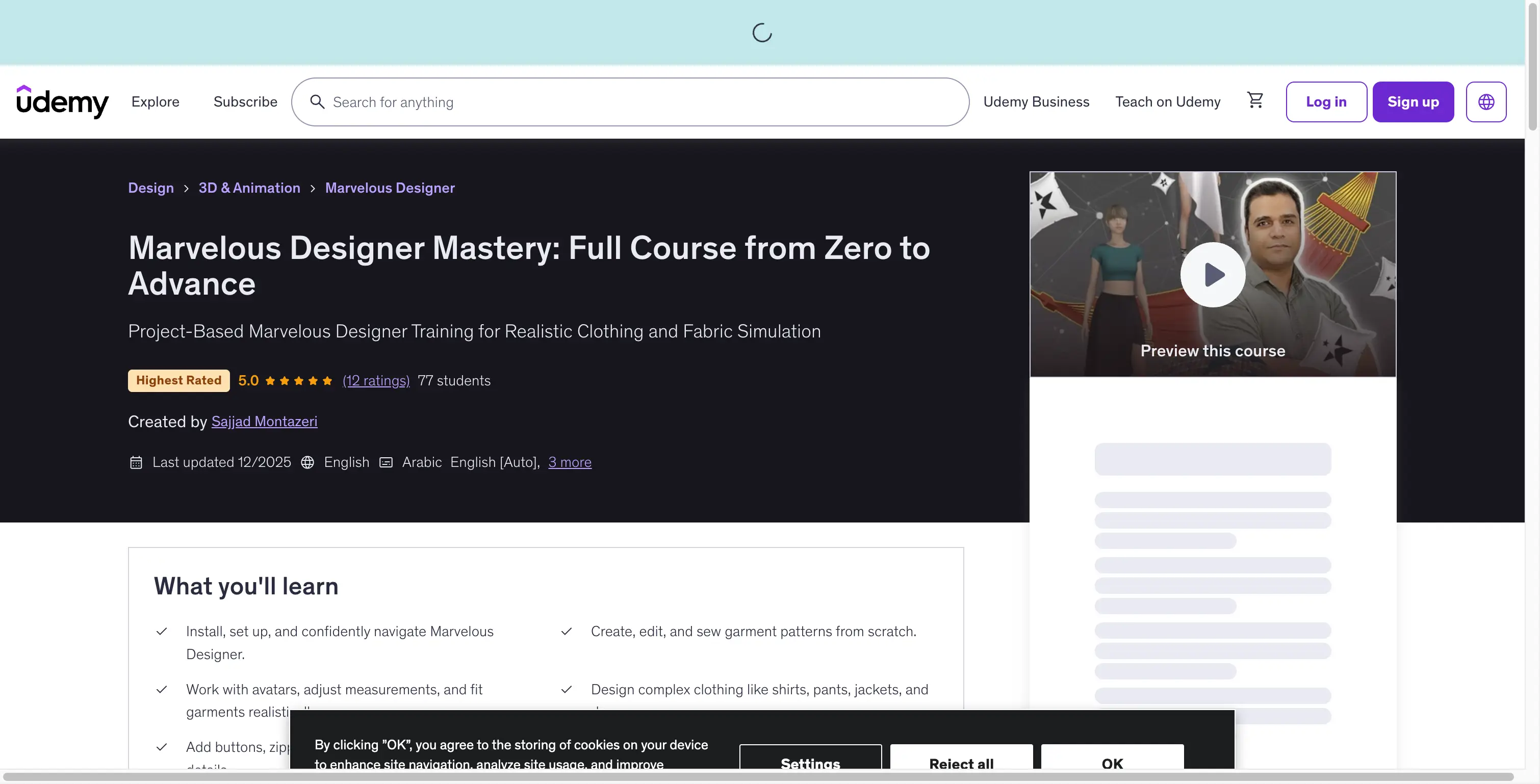 Marvelous Designer Mastery Course