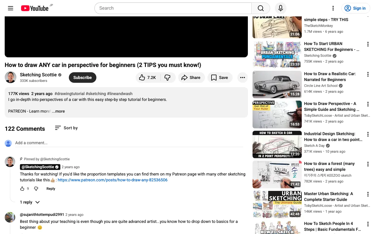 Pencil Drawing Vehicles with Perspective
