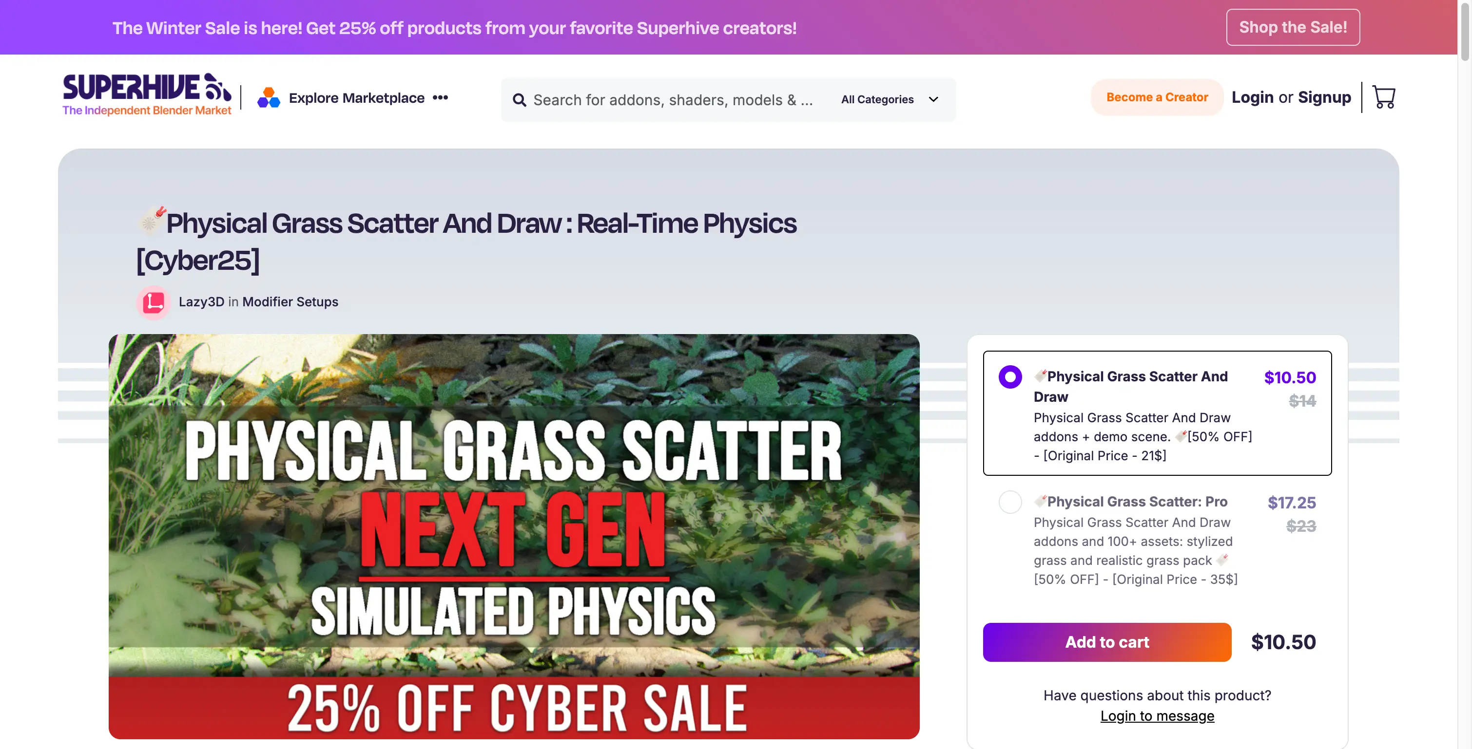 Physical Grass Scatter Plugin - Realistic grass distribution in Blender with procedural scattering and physical simulation