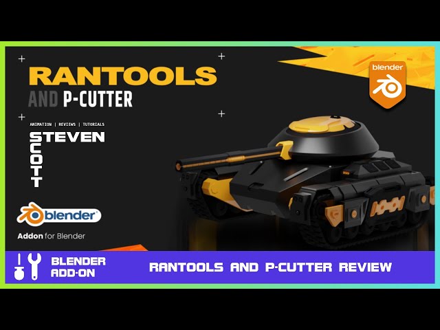 RanTools P-Cutter interface showing boolean and modeling tools in Blender