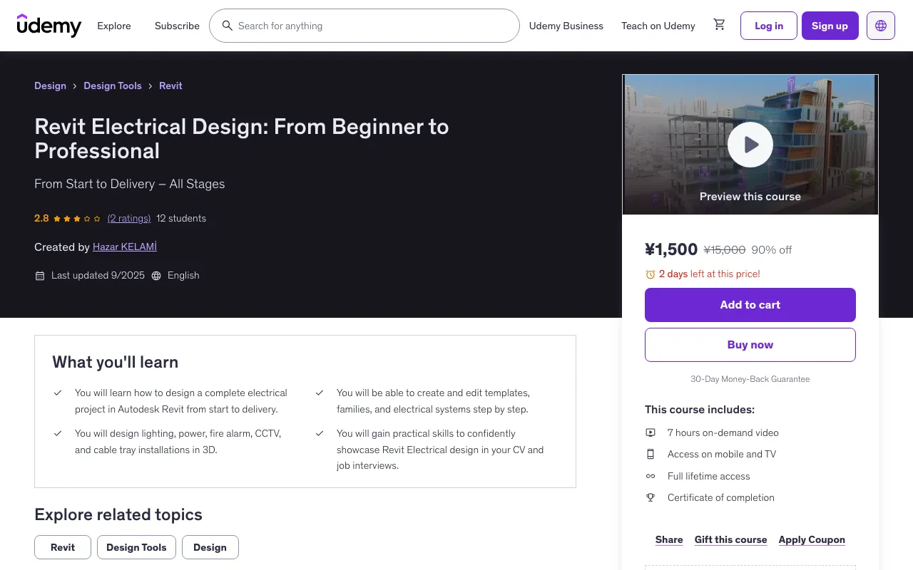 Revit Electrical Design Course
