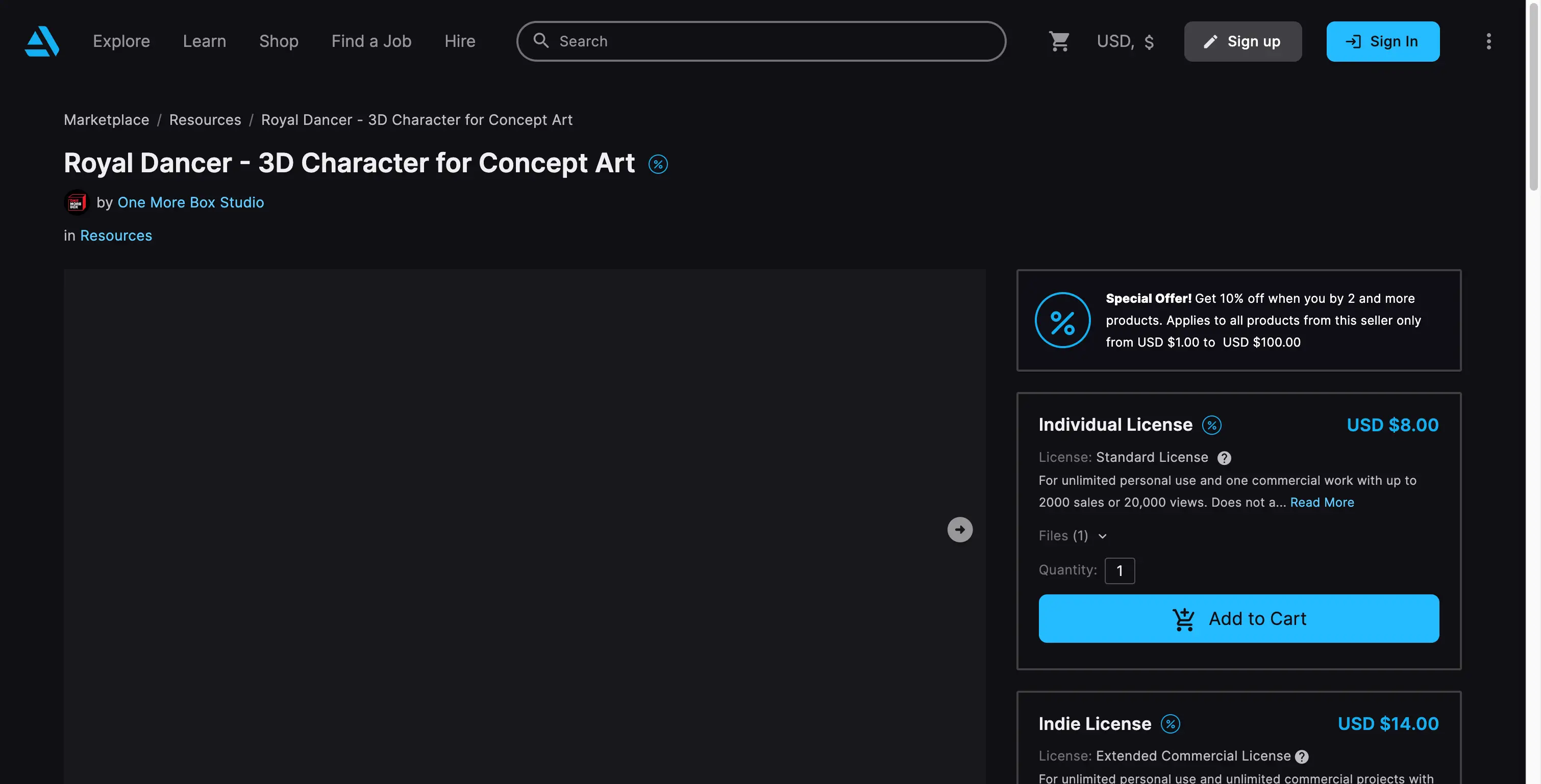 Royal Dancer 3D Character For Concept Art
