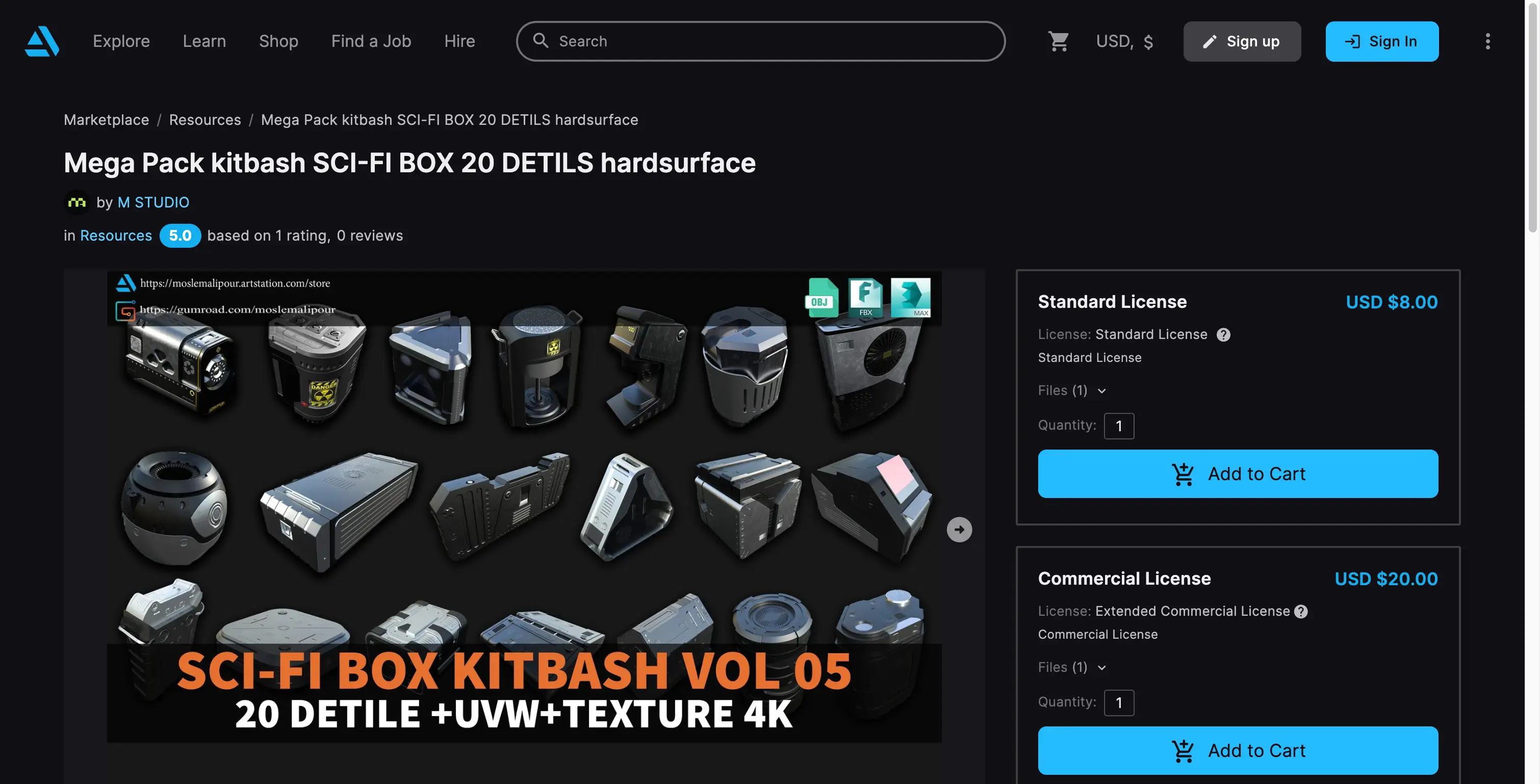 Sci Fi Box 20 Details Hardsurface Model