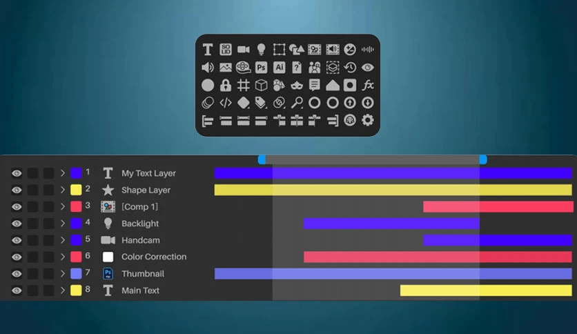 Shy Bar Features Panel - Layer Selection and Visibility Controls